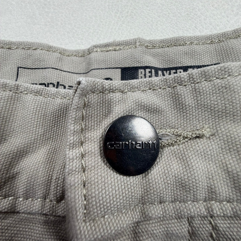 Carhartt Mens BS2514-M Rugged Flex Relaxed Fit Canvas Work Shorts Tan Khaki 36 - Picture 8 of 11